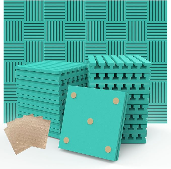 Sound Proof Foam Panels for Walls， 24pack 1" X 12" X 12" Acoustic Foam Panels by HEROADNCKFOAM