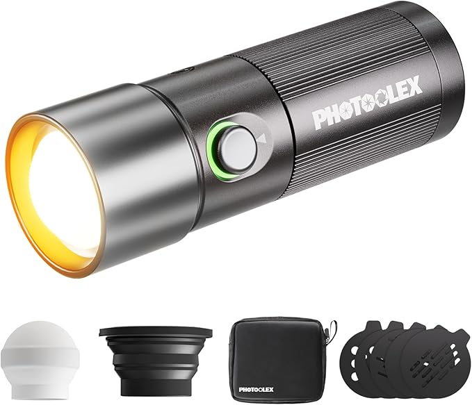 PHOTOOLEX 4 Colors Photography Flashlight, 8400mAh Power Portable Spotlight - Image 9