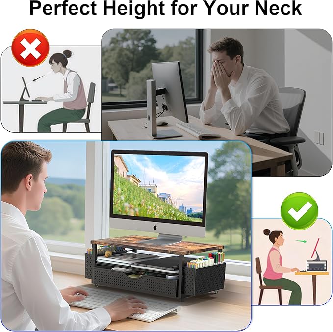 Desk Organizer and Accessories, Computer Monitor Stand Riser - Image 3