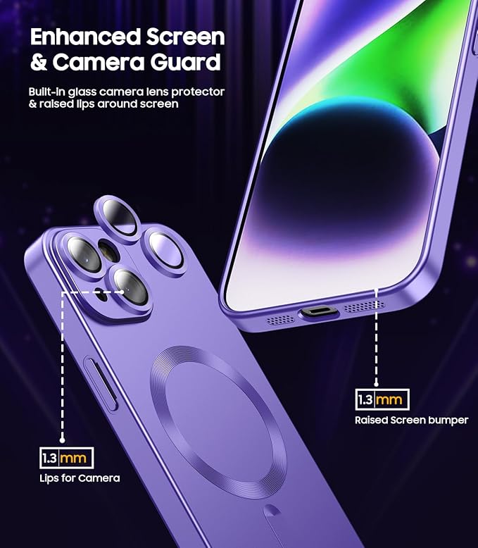 Magnetic for iPhone 15 Case Slim Soft Silicone Bumper Shockproof Metallic Shine - Image 3