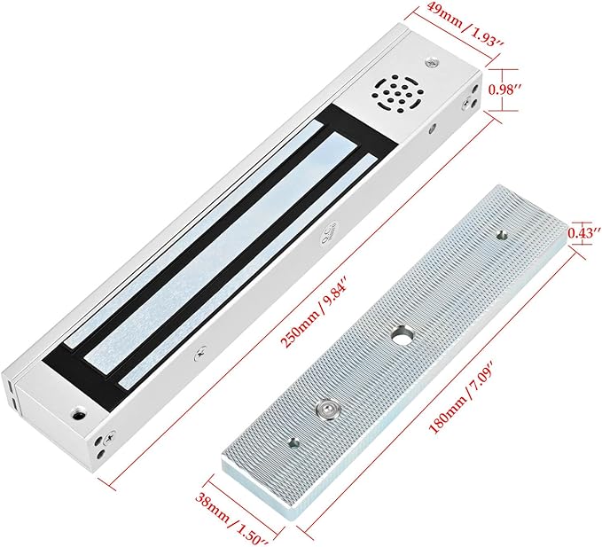 Door Access Control System Outswinging 600lbs Magnetic Lock Kit Build-in Alarm - Image 4