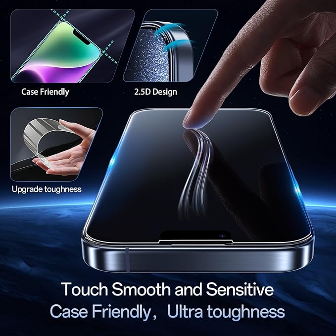 Screen Protector for iPhone 16e/14/13/13Pro, Colorless Anti-Blue Light Tempered - Image 6