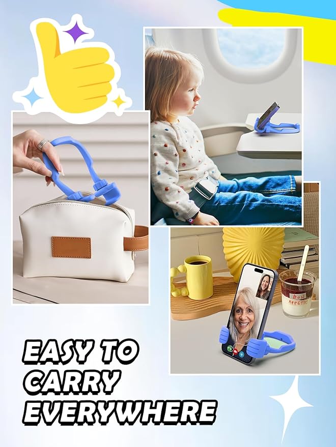Gifts for Teens Boys Kids Men Adults Cell Phone Stand: Flexible Thumbs Up Lazy - Image 6