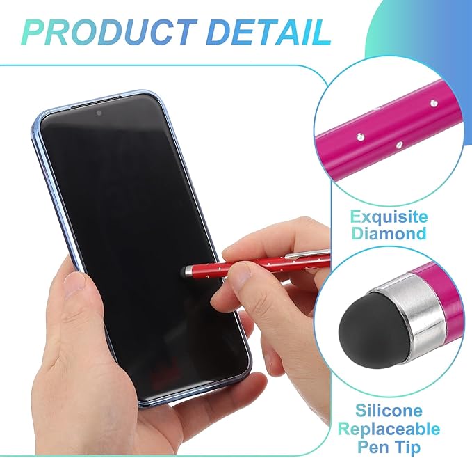 PATIKIL Stylus Pens for Touch Screens, Rose Red - Image 3