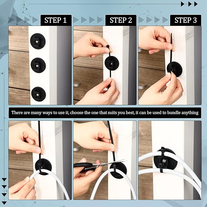 Yookeer 230 Pieces Magnetic Zip Tie Mount Multipurpose Cable Holder Magnets - Image 6