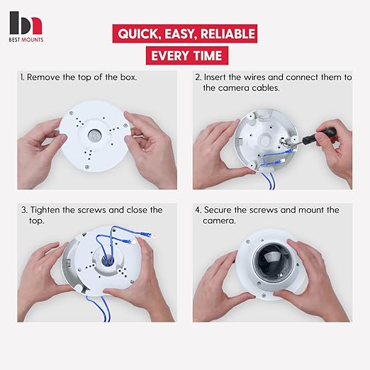 1 Pack PFA130-E Security Camera Junction Box-Premium ABS Security Camera Mount - Image 3