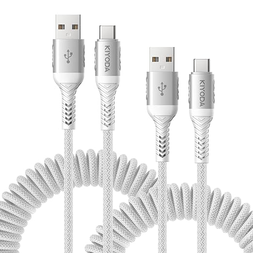 USB A to USB C Cable Fast Charging 66W, Short USB to USB Type C Cord by KIYODA