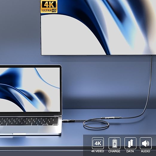 usb c extension cable short, 240W PD Fast Charging 20 Gbps USB 3.2 Gen 2 Data 4K - Image 5