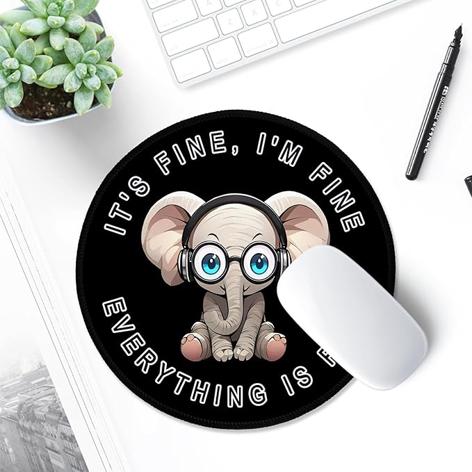 ITNRSIIET Round Mouse Pad with Stitched Edge Premium-Textured Waterproof - Image 6