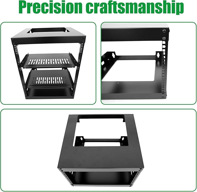 9U Wall Mount Open Frame 19 Inch Server Equipment Rack Wall Mountable Heavy - Image 5