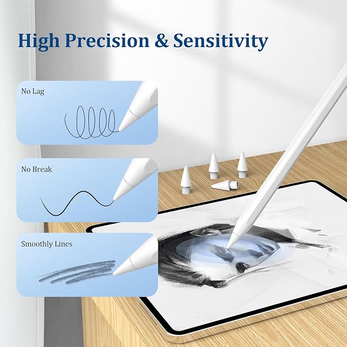 Replacement Tips for Apple Pencil 1st/2nd Gen, No Wear Out Upgraded Apple - Image 5