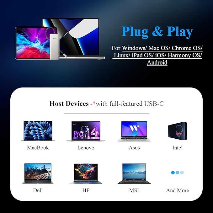 USB C Docking Station, Minthouz 12-in-1 Laptop Docking Station Dual Monitor - Image 7