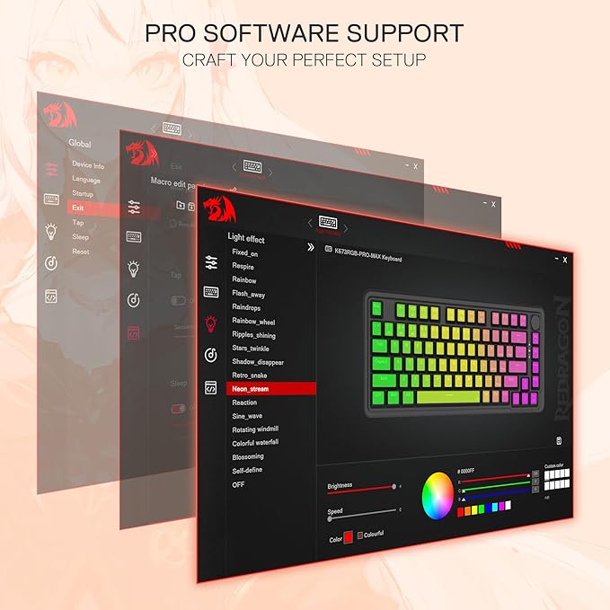 Redragon K673 PRO SE 75% 81 Keys Wireless Gasket RGB Gaming Keyboard, 3-Mode - Image 9