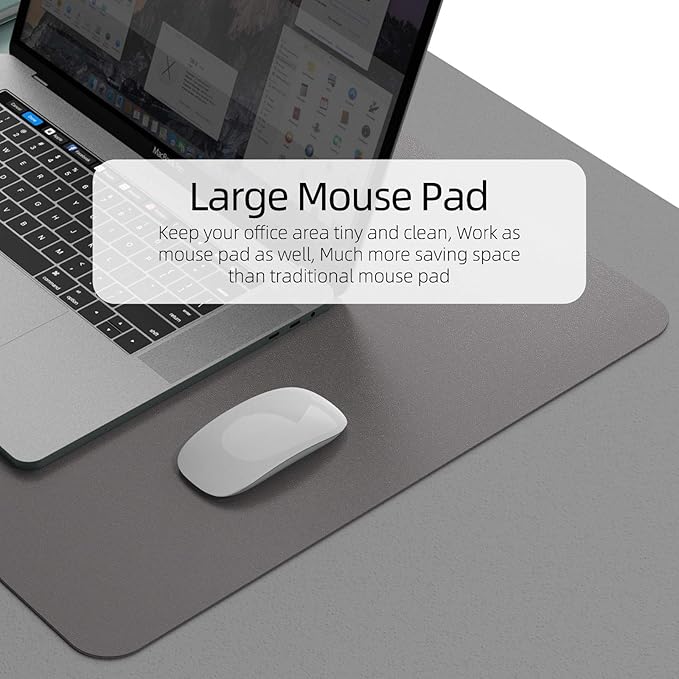 YSAGi Desk Pad, Dual-Sided Desk Mat, 31.5" x 15.7" Laptop Leather Desk Pad - Image 4