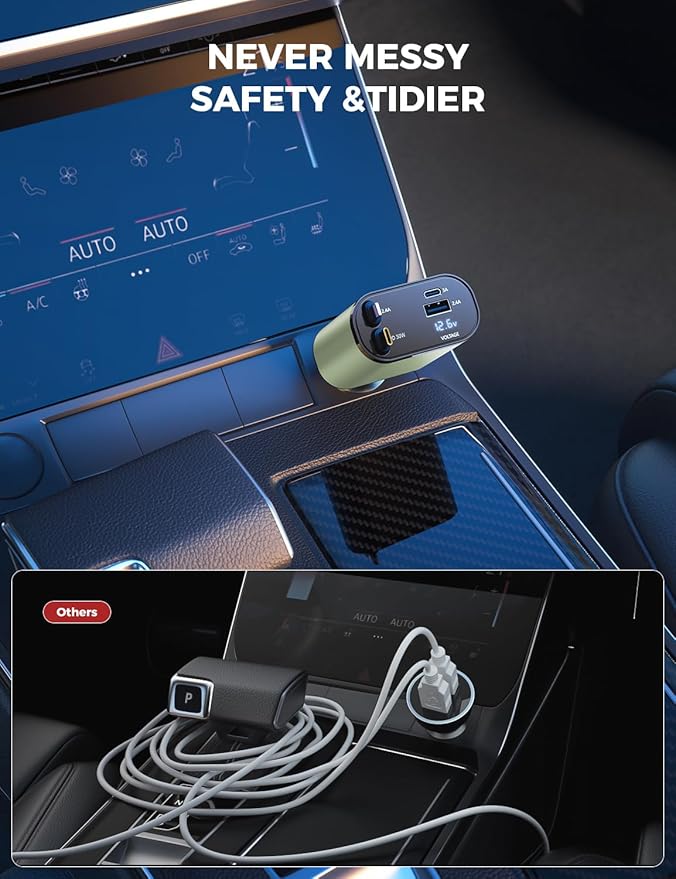 【Upgraded】 SUPERONE Retractable Car Charger 4 in 1, Fast Car Phone Charger - Image 4