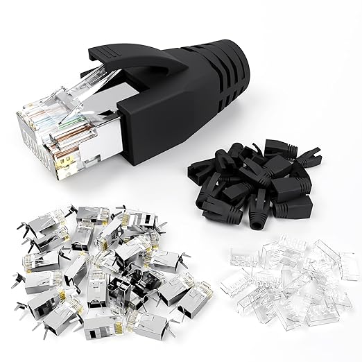 VCE RJ45 Connectors CAT7/CAT6A UL-Listed 30-Pack Non-Pass-Thru, Shielded by VCE