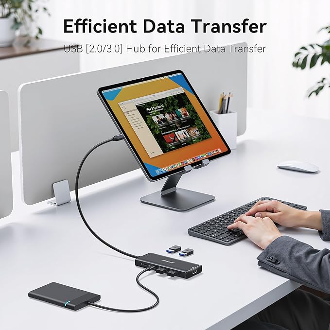 Hub Multiport Adapter for MacBook Pro/Air, 9 in 1 Accessories Mac USB C Dongle - Image 5