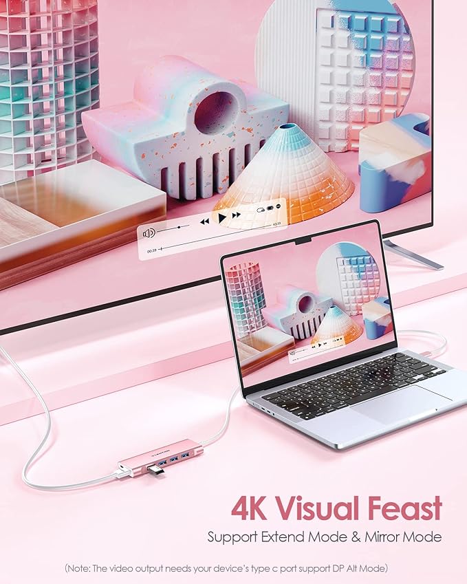 LENTION 3.3FT Long Cable USB C Multiport Hub - Image 4