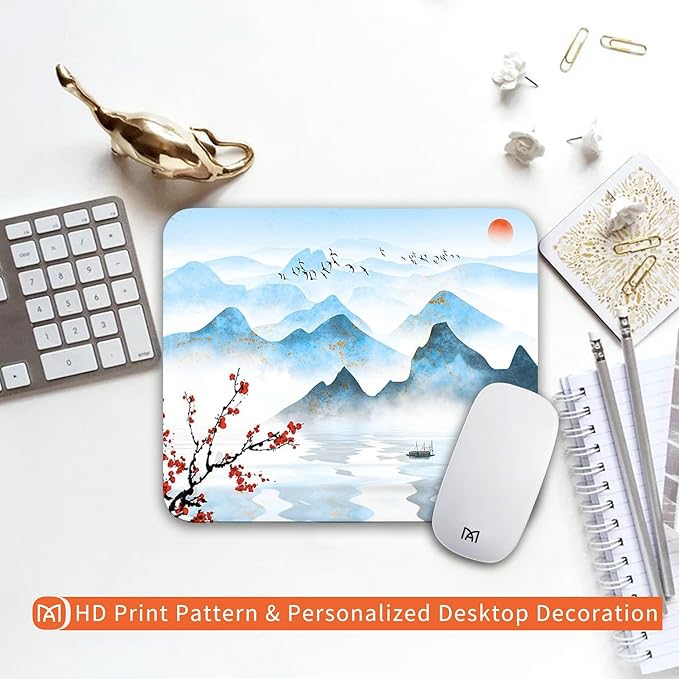 Square Mouse Pad Ink Painting Landscape, Personalized Premium-Textured Custom - Image 6