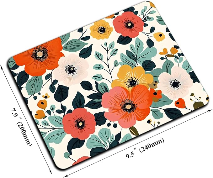 Mouse Pad, Cute Floral Pattern Flower Mouse Pads - Image 2
