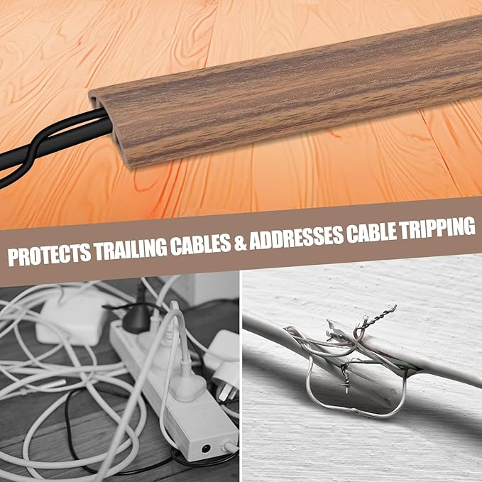 Floor Cord Cover Cavity 0.8"x0.37" Self Adhesive Cord Hider, 3.3FT Low Profile - Image 6