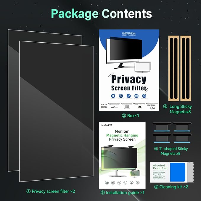 Magnetic 24 Inch Computer Privacy Screen - Image 9