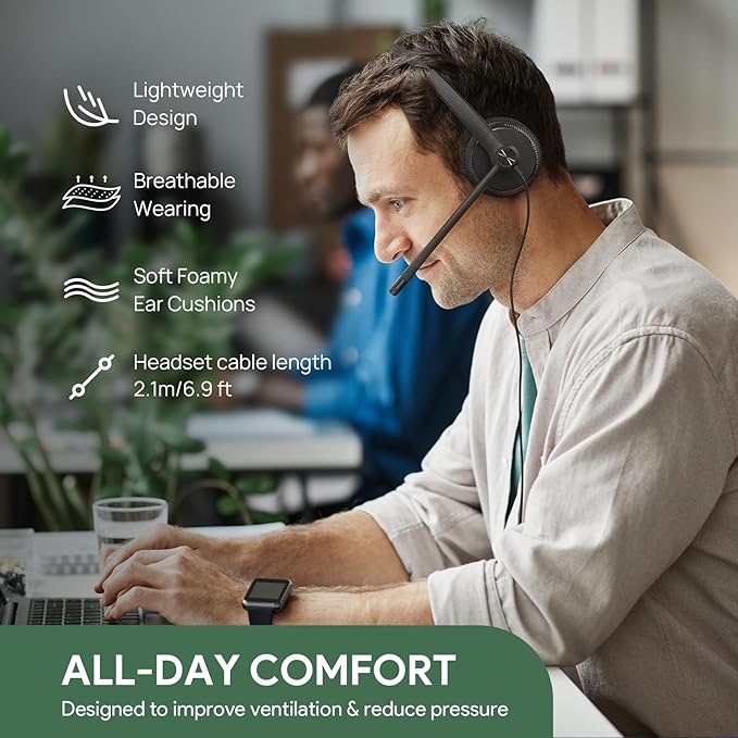 Yealink UH34 USB Headset with Noise Cancelling Mic, Work Headset - Image 5
