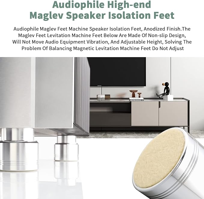 Tertullus 4pcs Aluminum Speaker Isolation Feet Sound Isolation Maglev Feet - Image 5