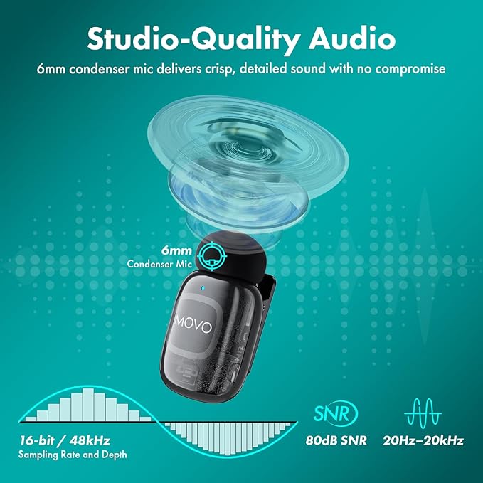 Movo NanoMic Dual Lightning Wireless Microphone - Image 6