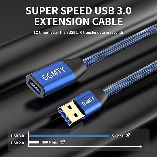 USB 3.0 Extension Cable 1.5 ft, Type A Male to Female Extension Cord Durable - Image 2