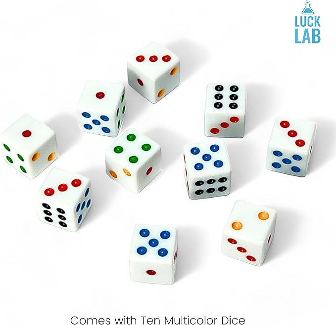 Luck Lab 10 Piece D6 Multicolor Pip Dice Pack - Image 2
