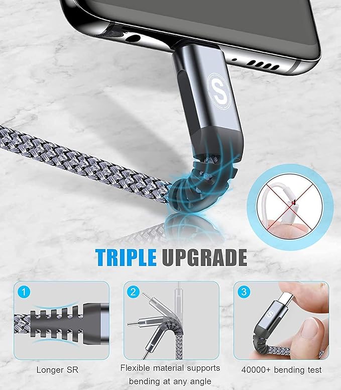 sweguard USB Type C Charger Cable iPhone 15 Charger Nylon Braided Cord - Image 4