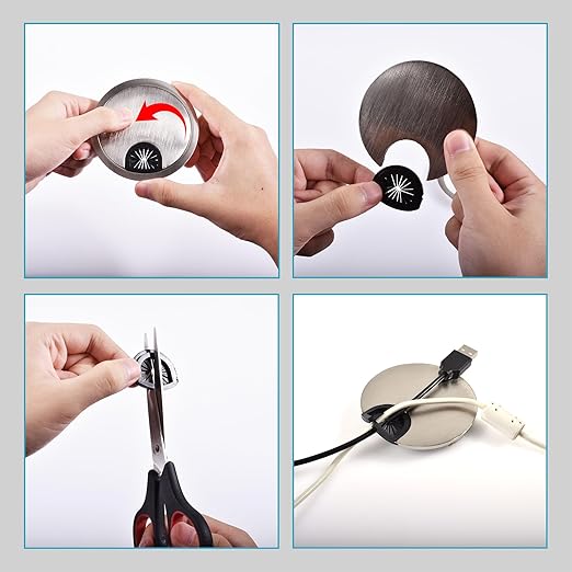 Desk Grommet 2-1/8 Inch 53mm, Zinc Alloy Computer Desk Wire Hole Cover - Image 4