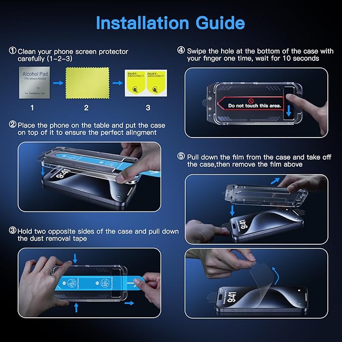 Uyiton Anti-Blue Light for iPhone 14 Screen Protector - Image 4