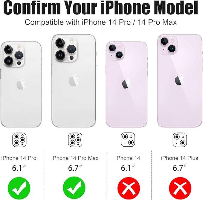AGVEE 3+3 6 Pack for iPhone 14 Pro 6.1" / 14 Pro Max 6.7" Camera Lens Cover - Image 2