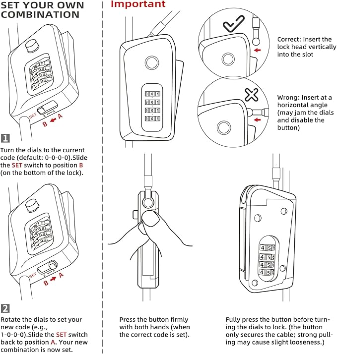 6ft Python Cable Lock for Bike, Trail Camera, 4 Digit Combination Lock - Image 6