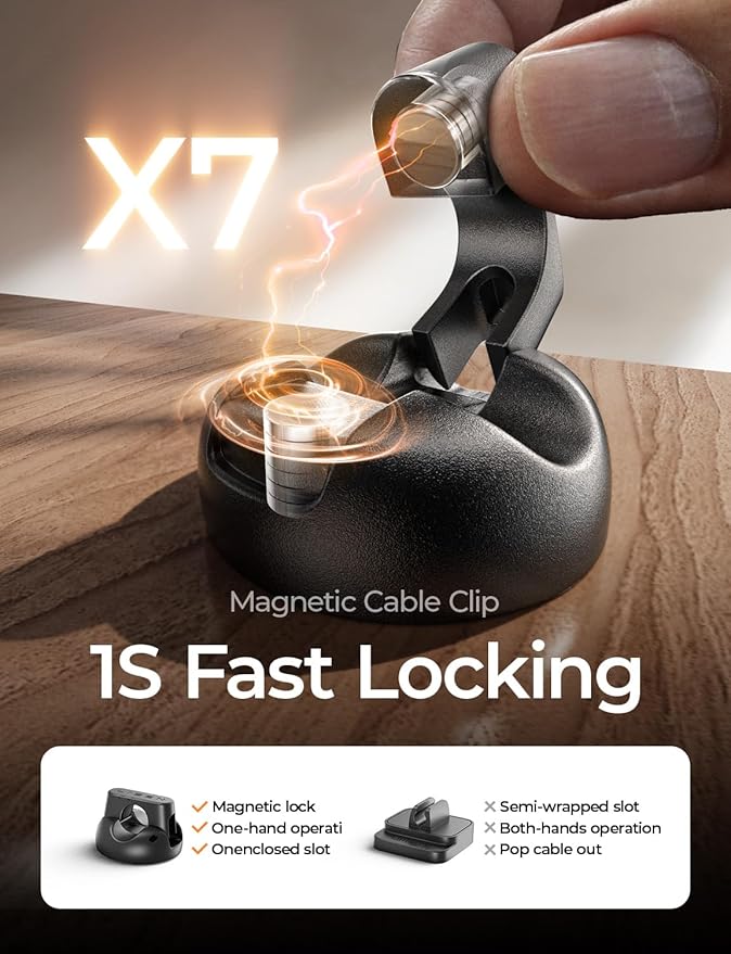 18-Pack Magnetic Cable Clips Cord Holder, LISEN Office Desk Organizers and - Image 5