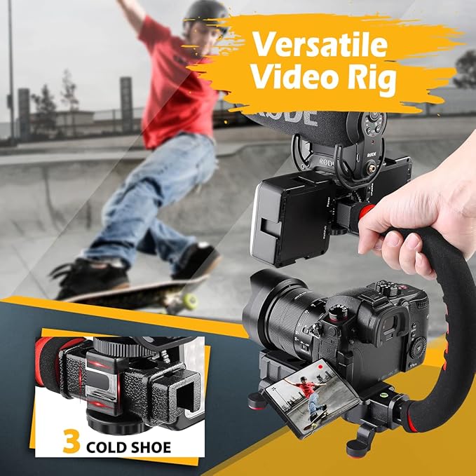 Zeadio Camera Smartphone Stabilizer, Handle Grip Handheld Video Rig, - Image 4