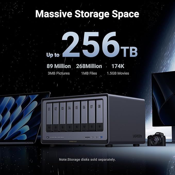UGREEN NASync DXP8800 Plus 8-Bay Desktop NAS, Intel i5 1235u 10-Core CPU - Image 2