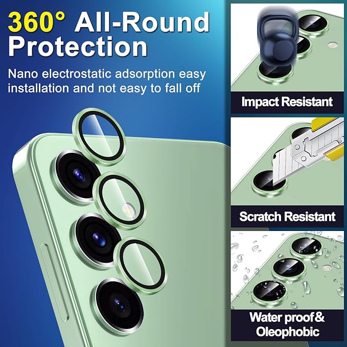 for Samsung Galaxy S25 Camera Lens Protector, Individual Metal Ring Tempered - Image 3