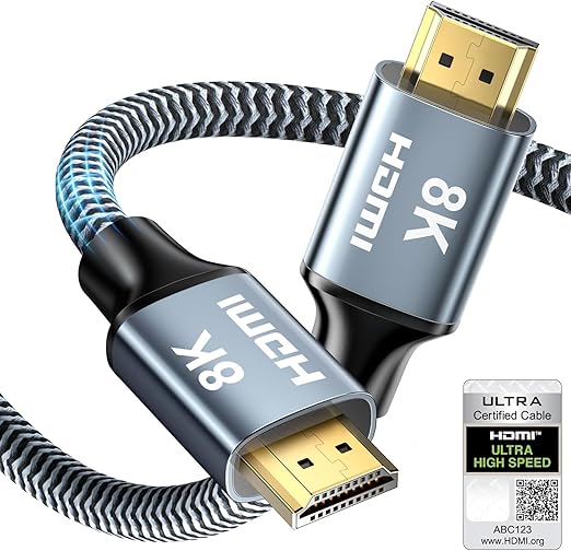8K HDMI Cable 4ft, 48Gbps High Speed HDMI 2.1 Cable, HDMI Cord 8K@60Hz 4K@120Hz by CABNEER
