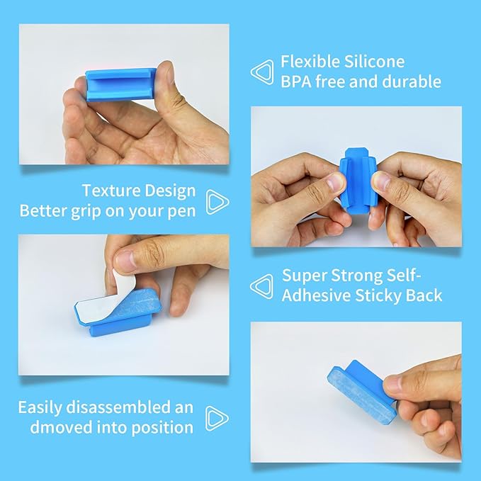 12 Pack Pen Holder for Desk, Silicone Pencil Holder - Image 7