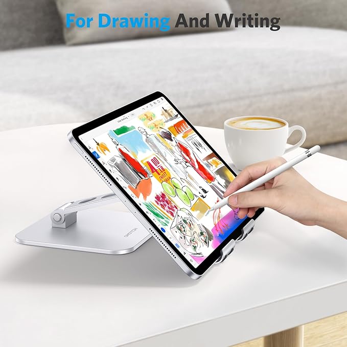 OMOTON Upgraded Adjustable Tablet Stand Holder, Heavy Duty Foldable Portable - Image 7