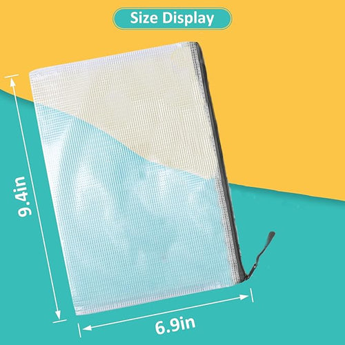 12pcs Mesh Zipper Pouch Bags, A5 Storage Bag - Image 2