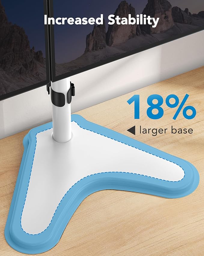 HUANUO 32 inches Dual Monitor Stand up to 17.6lbs, High-Grade Aluminum - Image 3
