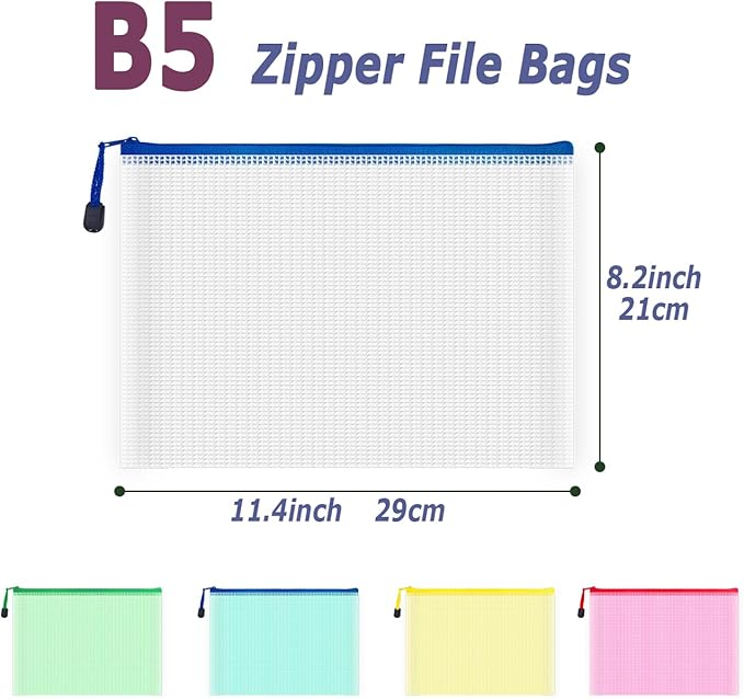 AUSTARK 20 Pcs Zipper File Bags, Plastic Mesh Pouch, Board Game Storage Bag - Image 2