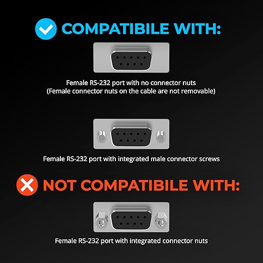 SABRENT USB-C to DB9 Serial RS-232 Adapter Cable 6FT, Prolific PL2303GS Chipset - Image 3