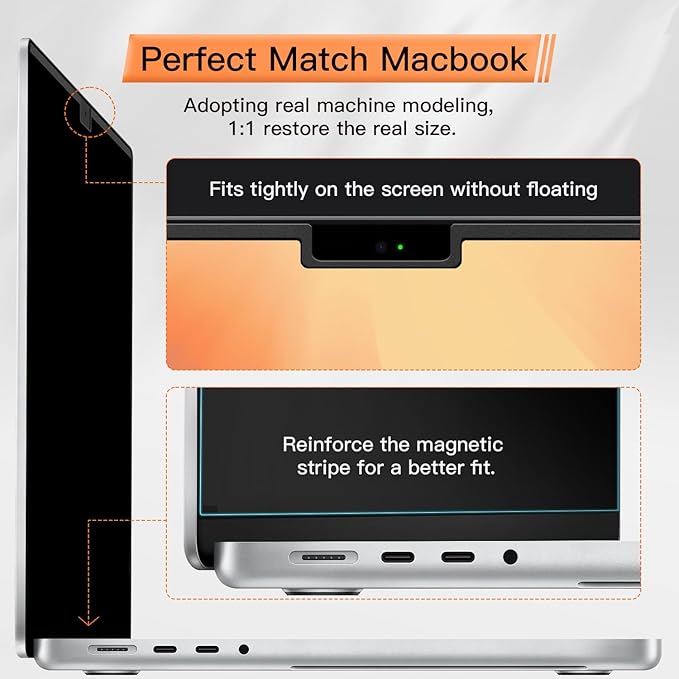 Privacy Screen MacBook Pro 13 Inch & MacBook Air 13", Magnetic Anti Glare Blue - Image 7