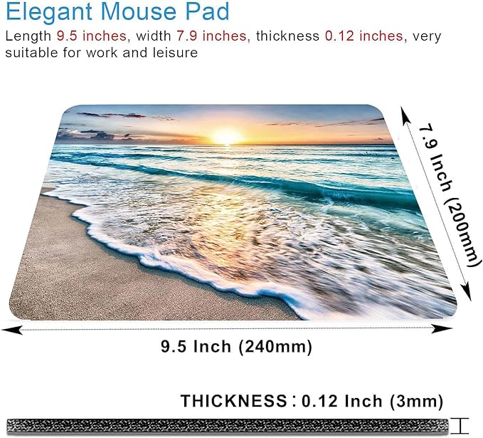 Beach Sunset Mouse Pad, Cute Mouse pad, Custom Small Mouse Pads - Image 2
