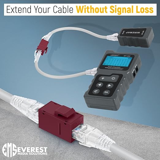 Everest Cat6 RJ45 Keystone Coupler in Red - Image 4